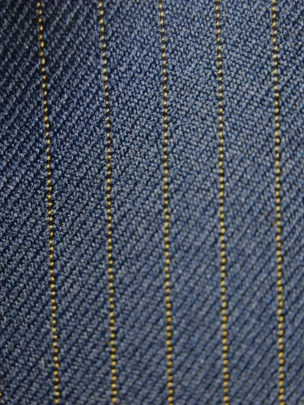 Vtg 70's 80's Sears Comfort Suit 3 piece Blue Gold Pinstripe 42 R 33 x 30 Slim